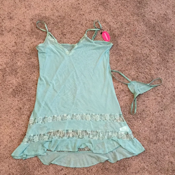 V-Neck Lace Babydoll Lingerie - Picture 2 of 4